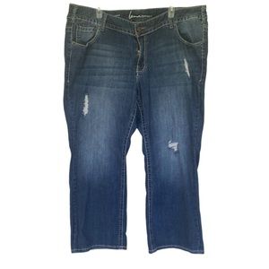 Lane Bryant Medium Wash Distressed Boot Cut Jeans 22P